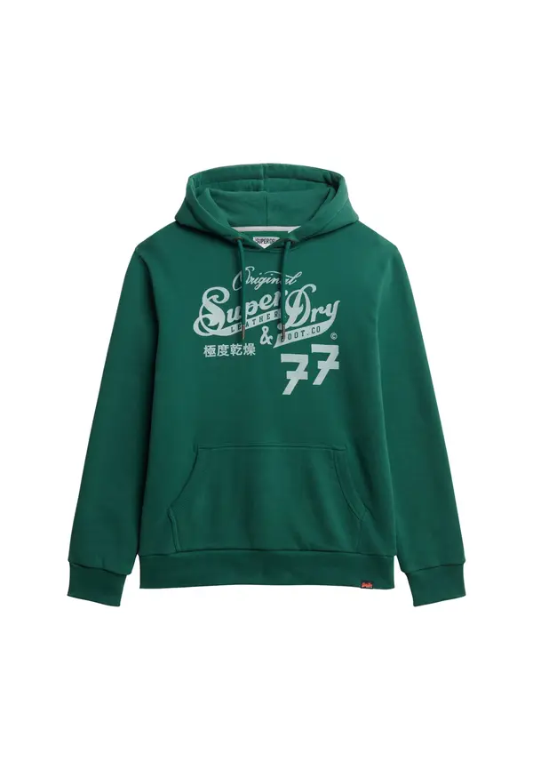 Superdry & Co Superdry & Co Majica  temno zelena / off-bela