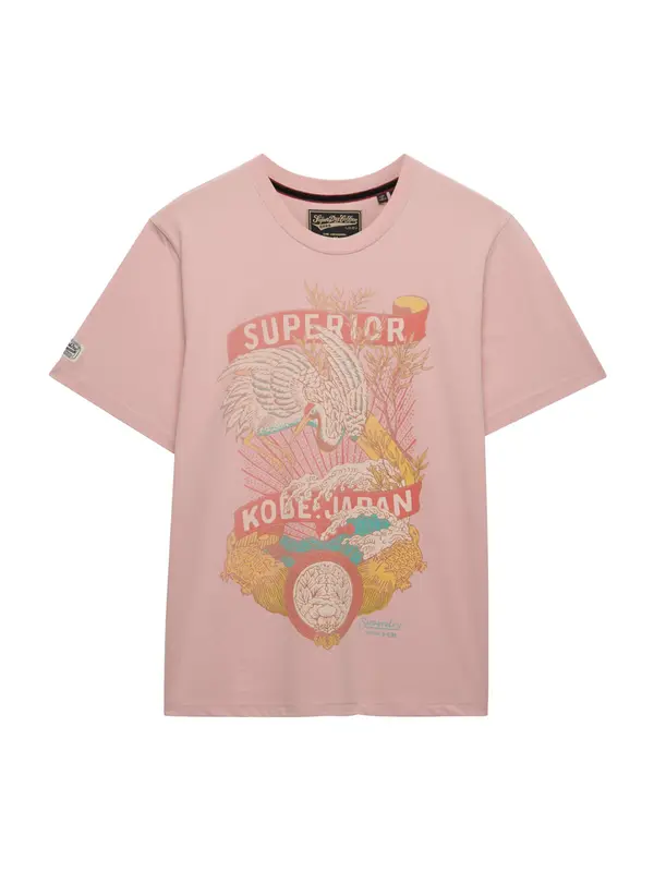 Superdry & Co Superdry & Co Majica 'Tokyo'  rumena / smaragd / roza / bela