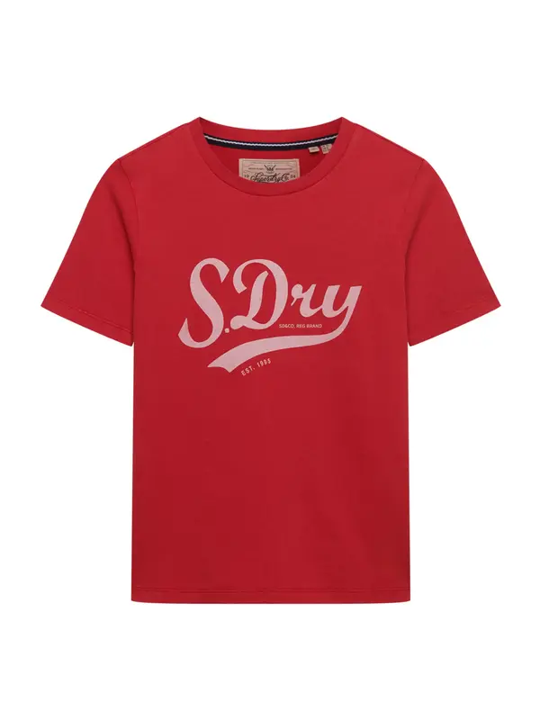 Superdry & Co Superdry & Co Majica 'Varsity'  kremna / rdeča