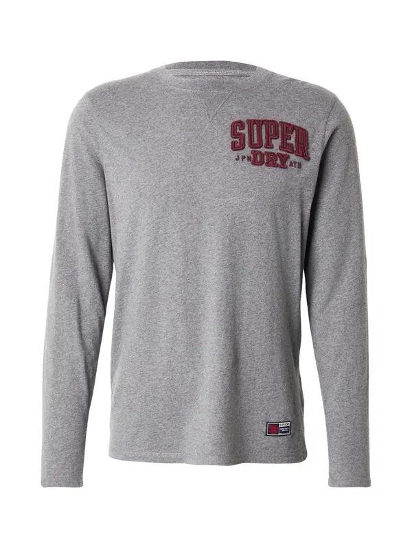 Superdry & Co Superdry & Co Majica 'Vintage Athletic'  pegasto siva / bordo