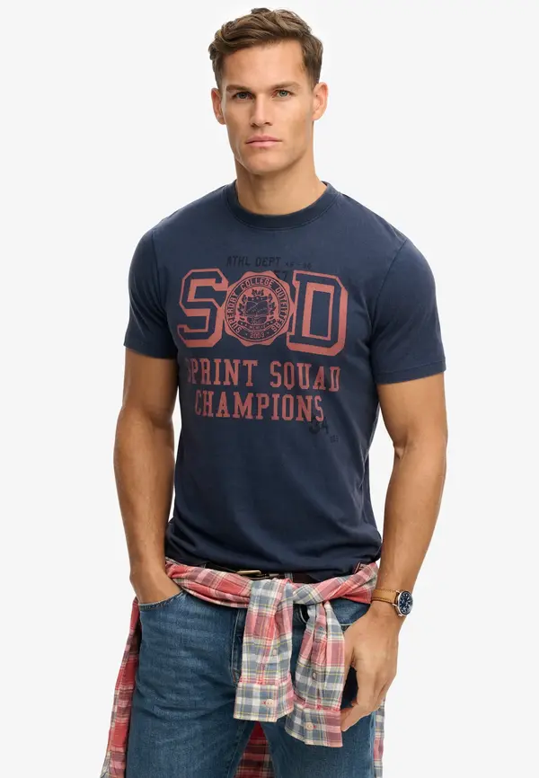 Superdry & Co Superdry & Co Majica 'Vintage Prep'  marine / roza