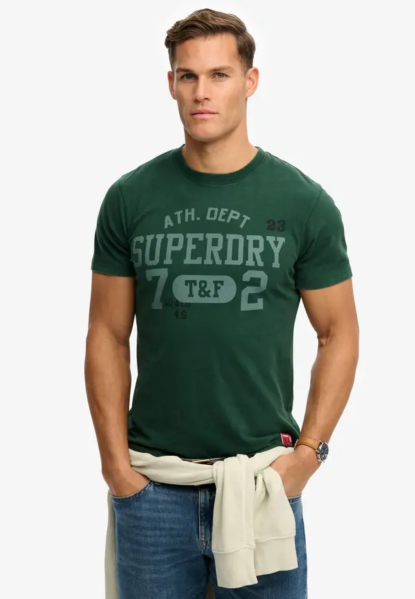 Superdry & Co Superdry & Co Majica 'Vintage Prep'  pastelno zelena / temno zelena / črna