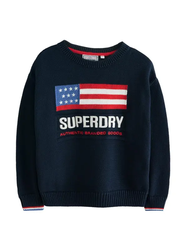 Superdry & Co Superdry & Co Pulover  modra / mornarska / rdeča / bela