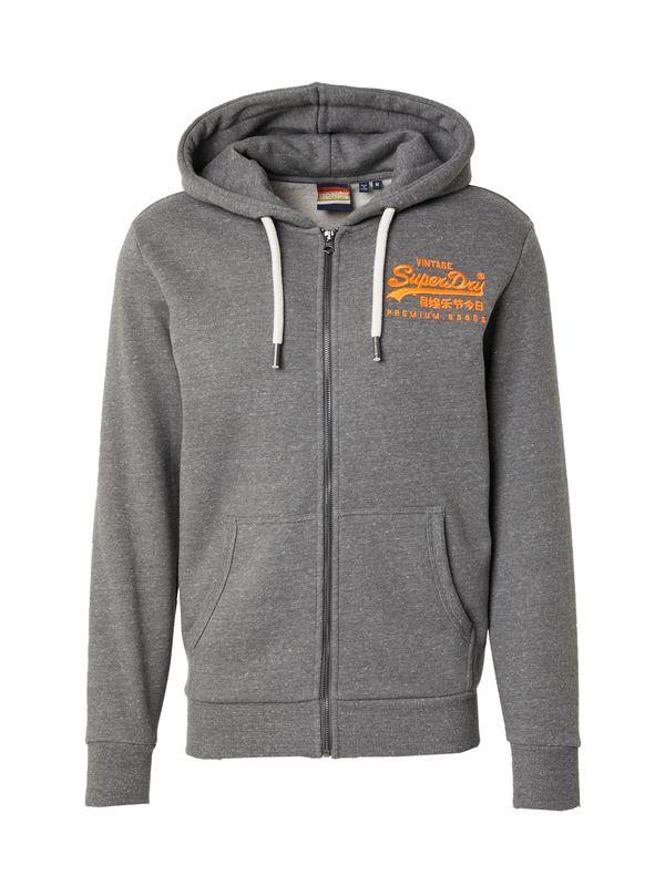 Superdry Superdry Jopa na zadrgo  pegasto siva / oranžna