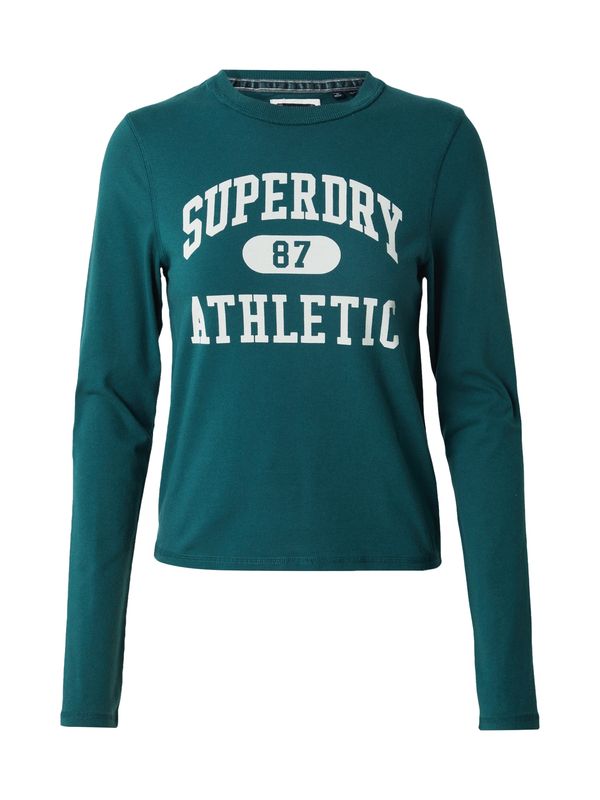 Superdry Superdry Majica 'ATHLETIC'  temno zelena / bela