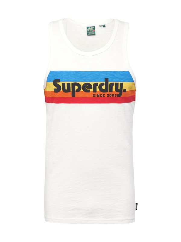 Superdry Superdry Majica 'CALI'  ecru / svetlo modra / rdeča / črna