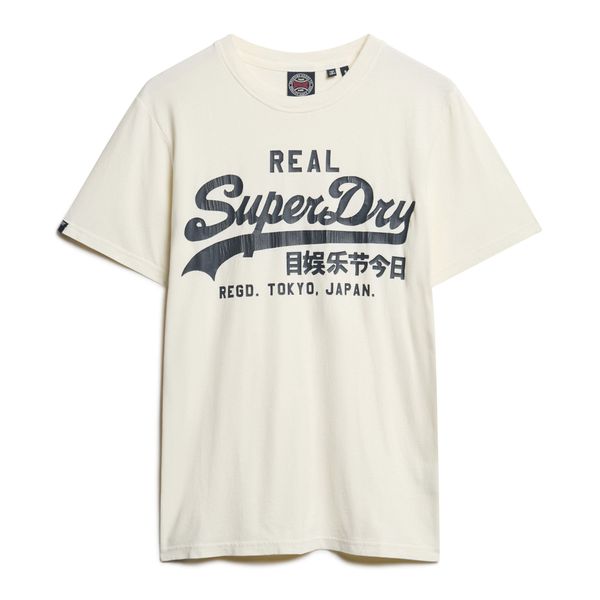 Superdry Superdry Majica 'Classic'  ecru / črna