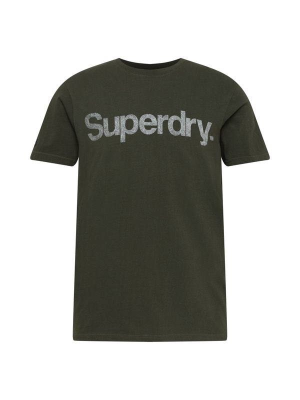 Superdry Superdry Majica 'Classic Tee'  pegasto siva / oliva
