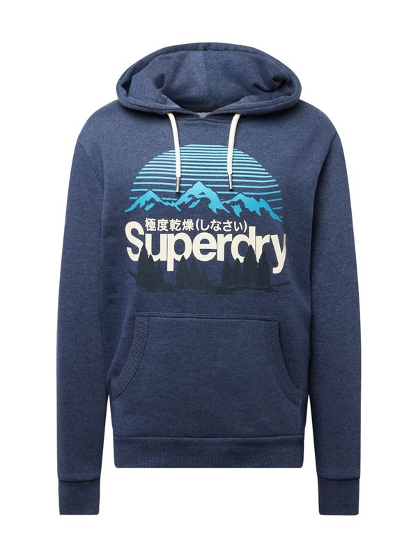 Superdry Superdry Majica 'Great'  marine / azur / antracit / bela