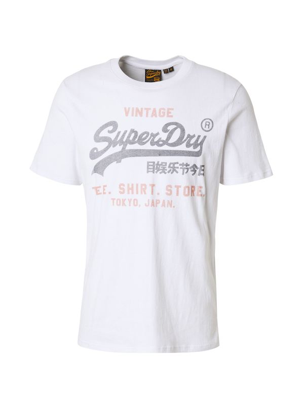 Superdry Superdry Majica 'HERITAGE'  temno siva / breskev / bela