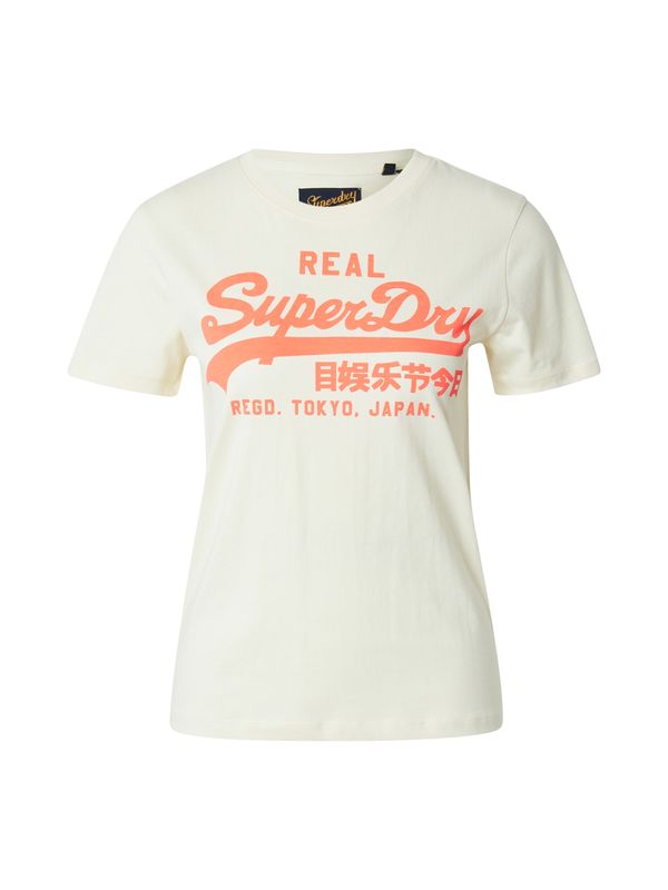 Superdry Superdry Majica  kremna / korala