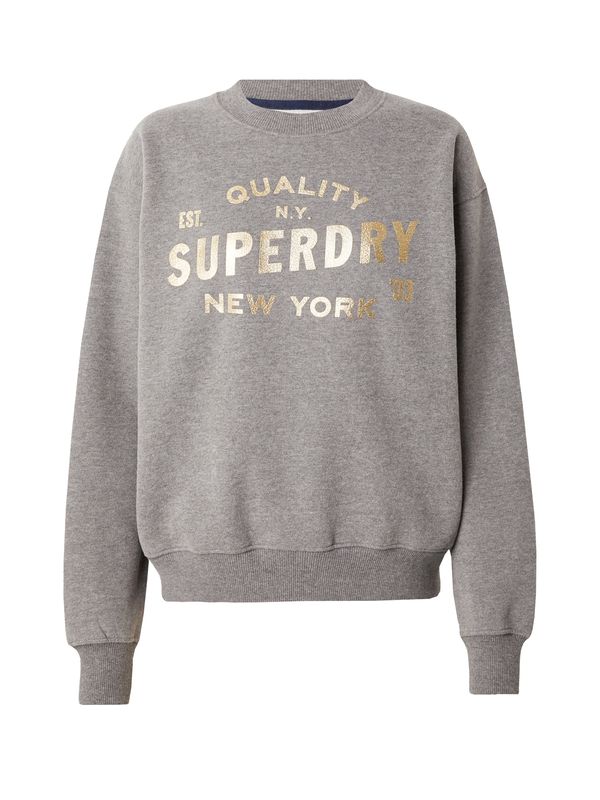 Superdry Superdry Majica 'Luxe'  zlata / pegasto siva