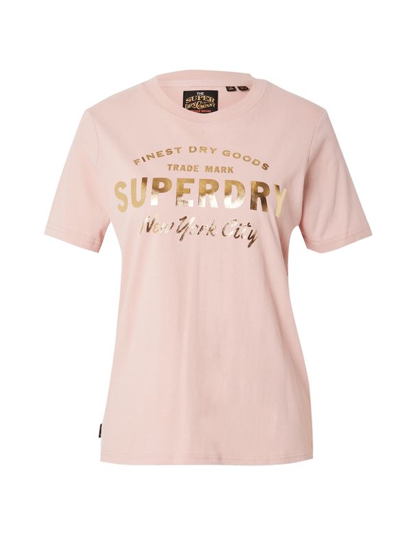 Superdry Superdry Majica 'LUXE'  zlata / staro roza