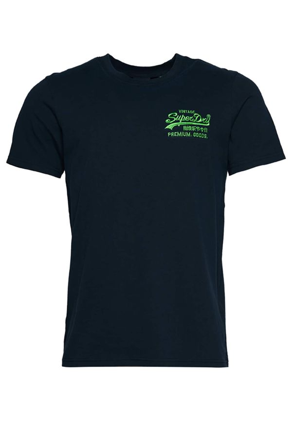 Superdry Superdry Majica  marine / neonsko zelena / rdeča / bela