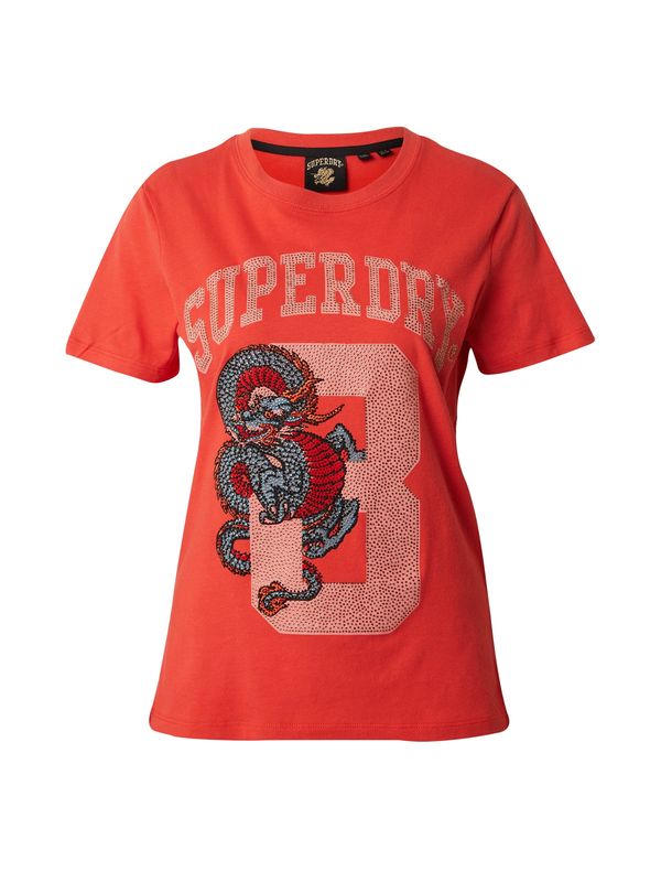 Superdry Superdry Majica  modra / siva / rdeča