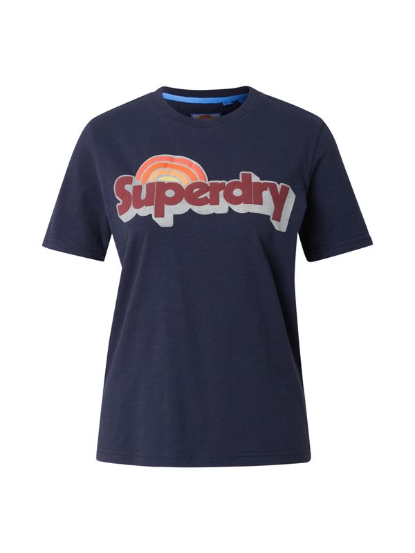 Superdry Superdry Majica  mornarska / svetlo siva / oranžna / češnjevo rdeča