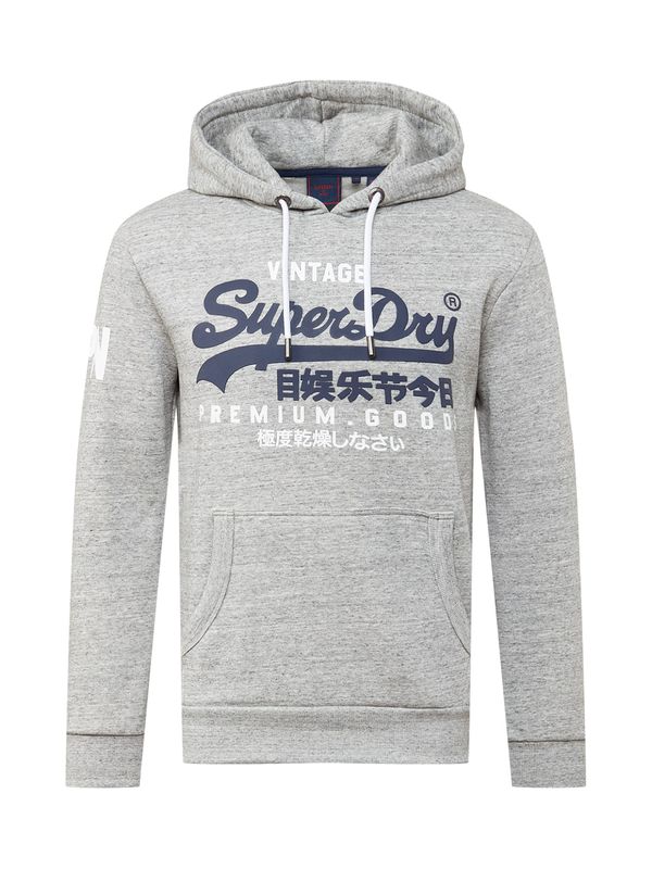 Superdry Superdry Majica  nočno modra / pegasto siva / bela