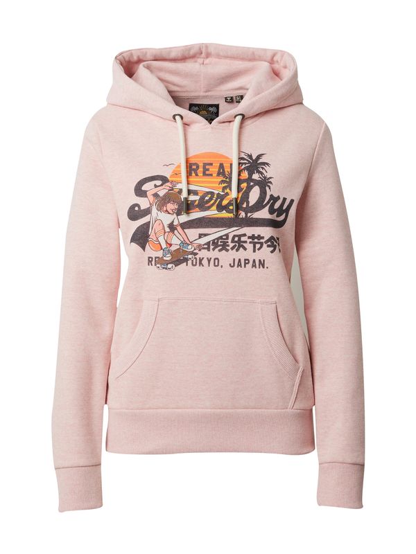 Superdry Superdry Majica  oranžna / roza / črna