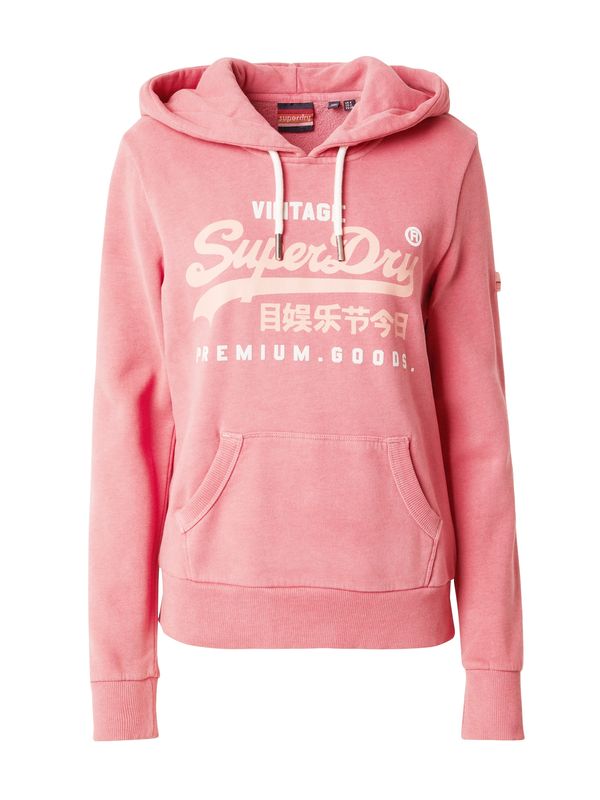 Superdry Superdry Majica  pastelno oranžna / pastelno rdeča / bela