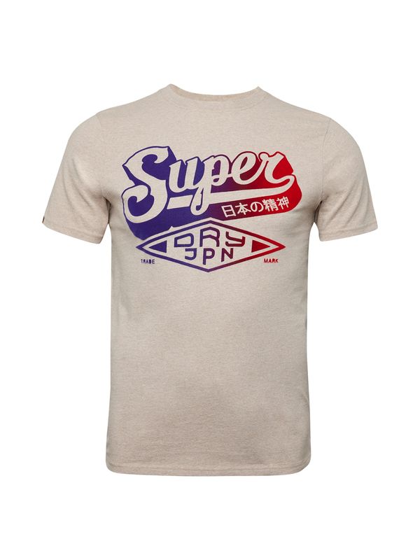 Superdry Superdry Majica  progasto bež / lila / vijolično modra / rdeča