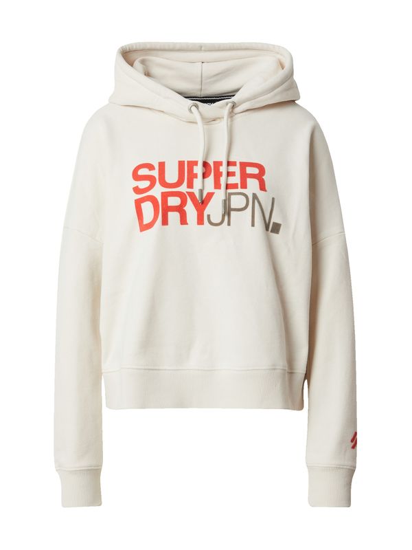 Superdry Superdry Majica  rjava / oranžno rdeča / off-bela