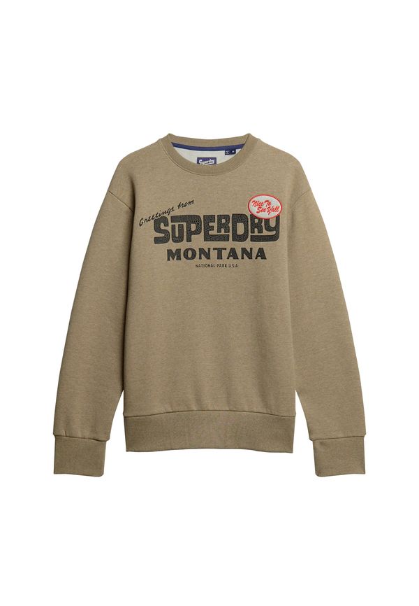 Superdry Superdry Majica  rjava / temno rjava / rdeča / bela