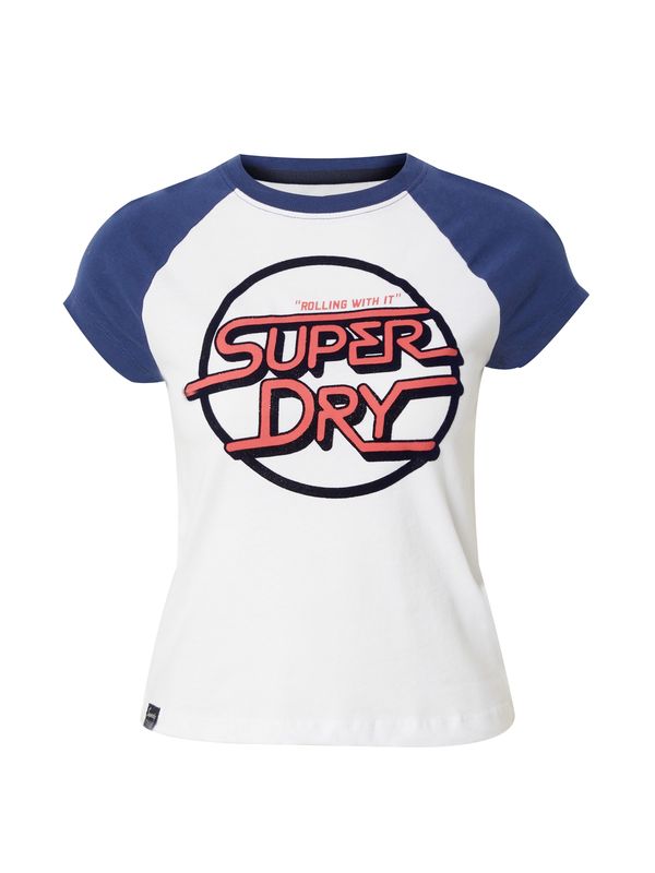 Superdry Superdry Majica 'Roller'  temno modra / brusnica / črna / bela