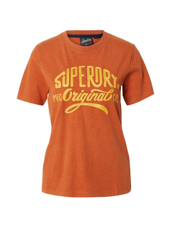 Superdry Superdry Majica  rumena / večbarvno oranžna