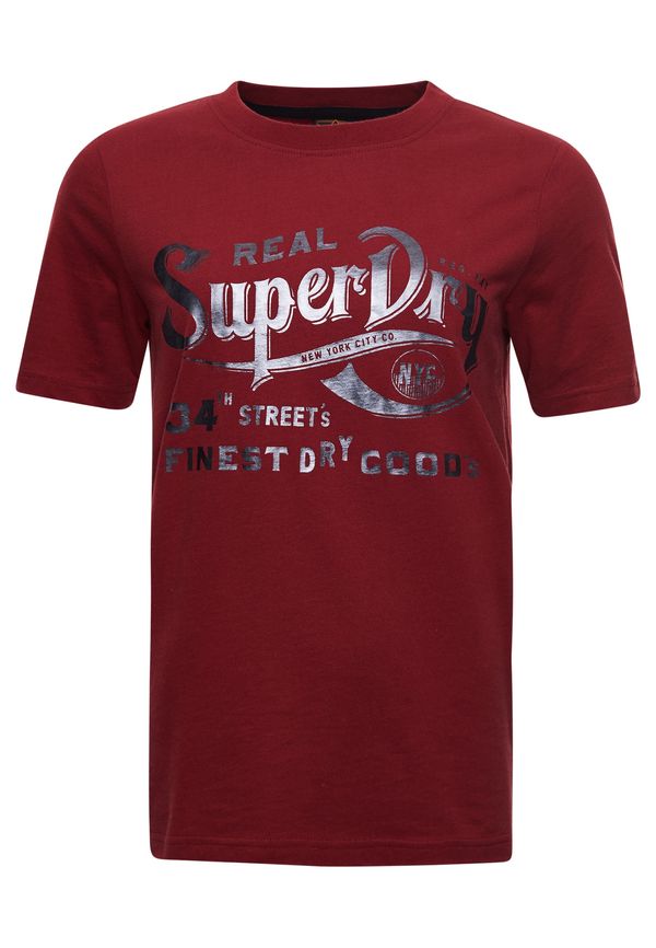 Superdry Superdry Majica  srebrno-siva / temno rdeča