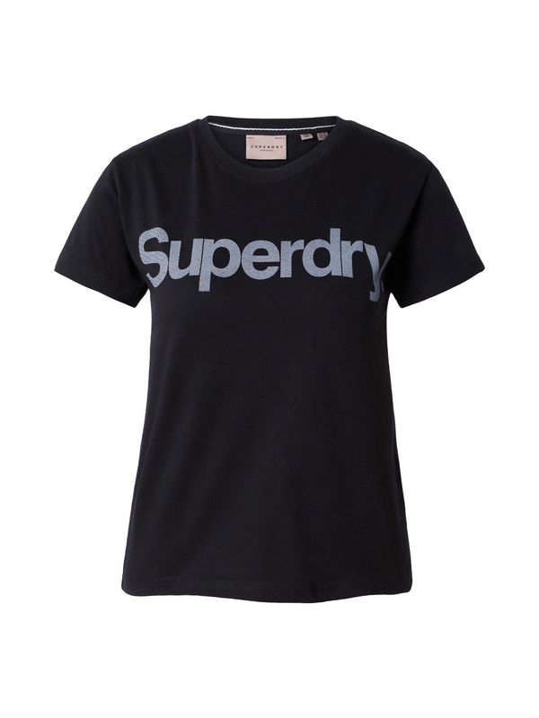 Superdry Superdry Majica  svetlo modra / črna