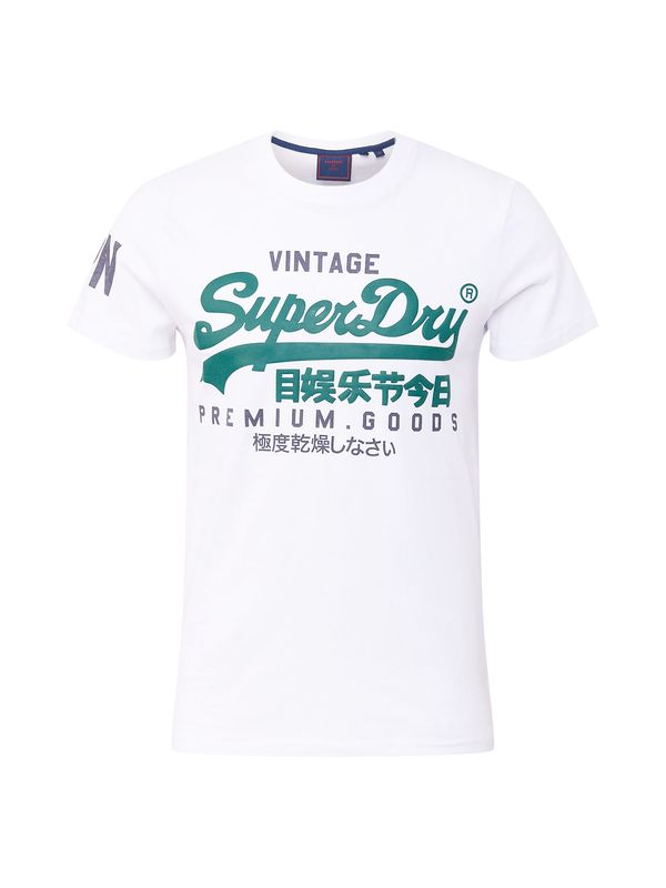 Superdry Superdry Majica  svetlo modra / žad / bela