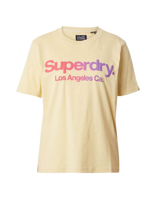 Superdry Superdry Majica  svetlo rumena / lila / svetlo roza