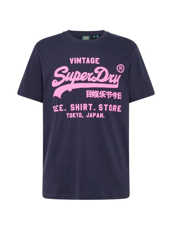 Superdry Superdry Majica  temno modra / roza