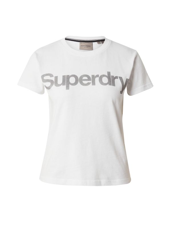 Superdry Superdry Majica  temno siva / naravno bela