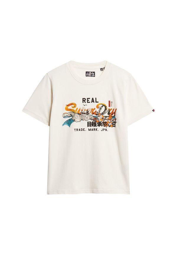 Superdry Superdry Majica 'Tokyo'  kremna / voda / oranžna / črna