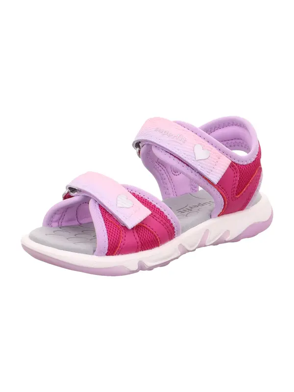 SUPERFIT SUPERFIT Sandali 'PEBBLES'  sivka / roza / magenta