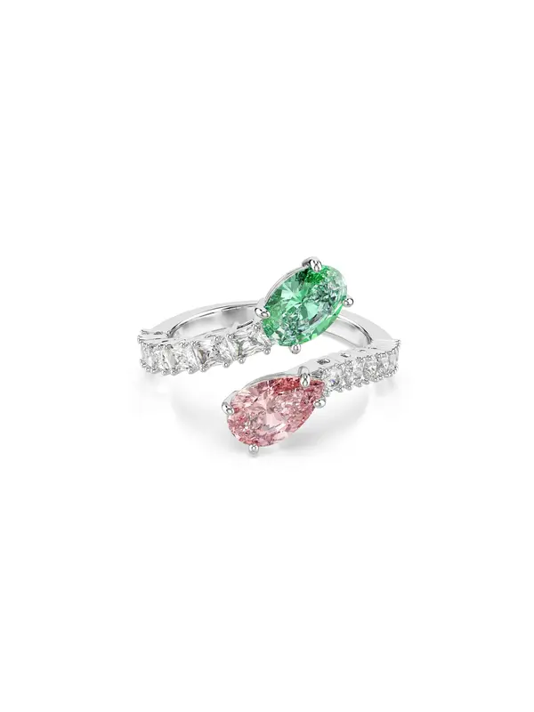 Swarovski Swarovski Prstan  zelena / roza / srebrna