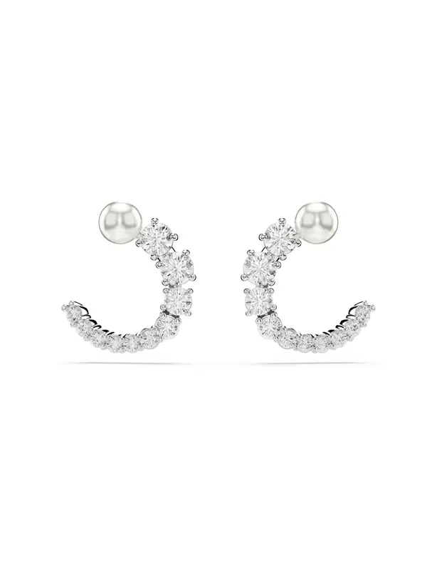 Swarovski Swarovski Uhani 'Matrix'  srebrna / bela