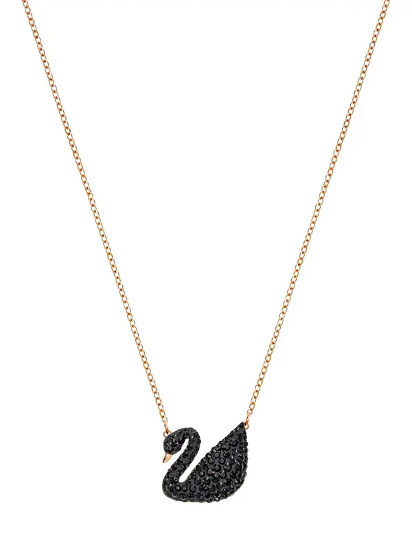 Swarovski Swarovski Verižica 'Swan'  rožnato zlata / črna