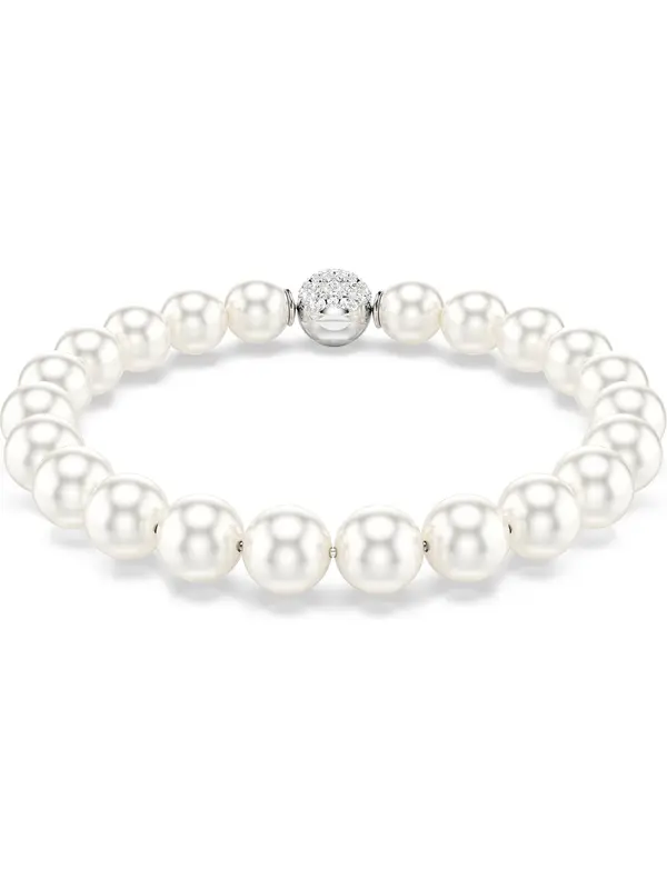 Swarovski Swarovski Zapestnica 'Matrix'  srebrna / biserno bela