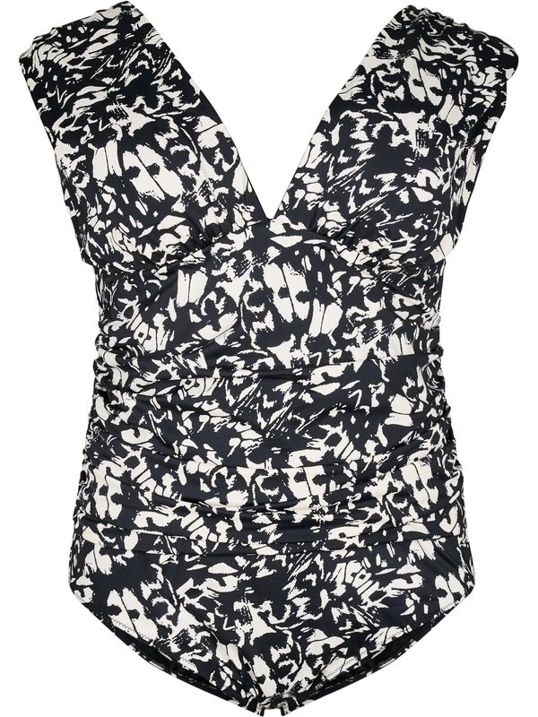 Swim by Zizzi Swim by Zizzi Enodelne kopalke 'Skipa'  črna / bela