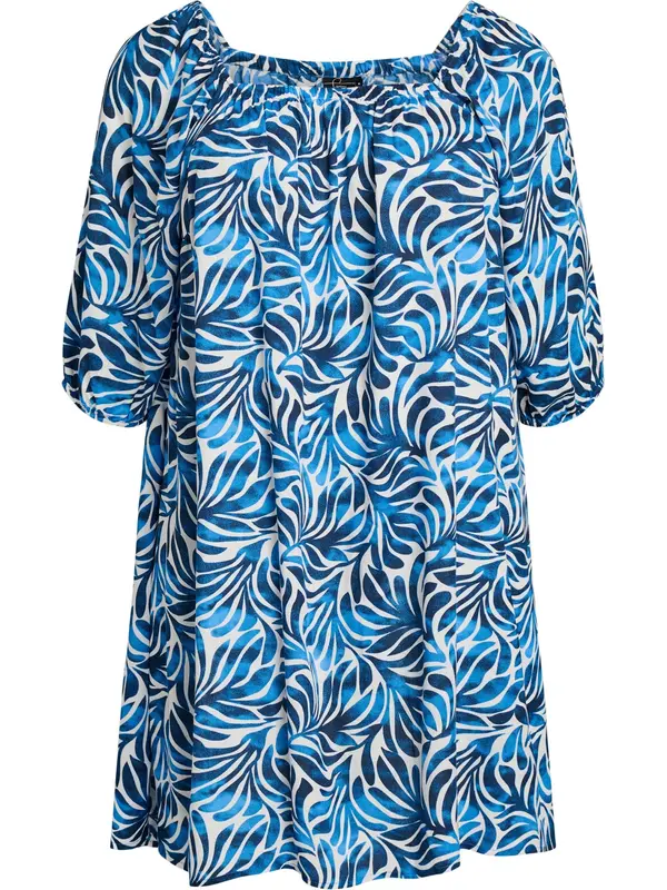 Swim by Zizzi Swim by Zizzi Poletna obleka 'Scami'  modra / encijan / bela