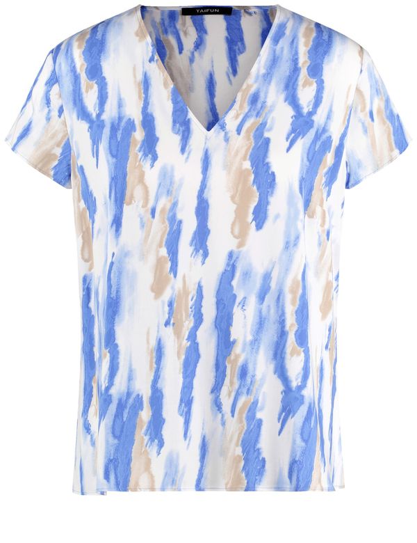 TAIFUN TAIFUN Bluza  temno bež / modra / bela