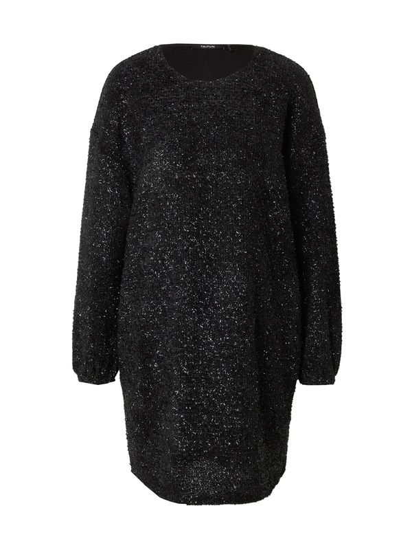 TAIFUN TAIFUN Pletena obleka  črna / srebrna