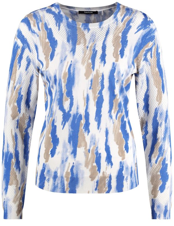 TAIFUN TAIFUN Pulover  temno bež / modra / off-bela