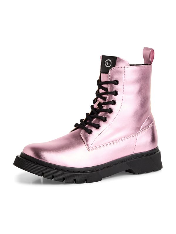 Tamaris Tamaris Gležnarji z vezalkami  rosé / črna