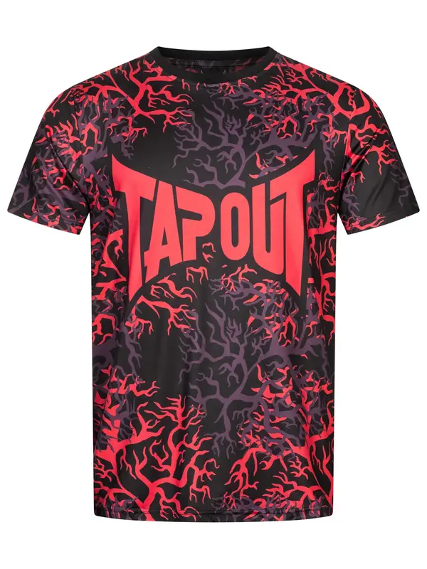 Tapout Tapout Funkcionalna majica 'Rootstock'  temno liila / svetlo rdeča / črna