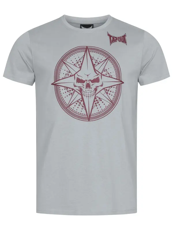 Tapout Tapout Majica 'Skrape'  pegasto siva / karminsko rdeča