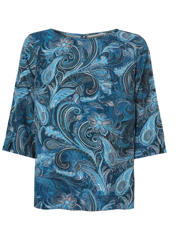 TATUUM TATUUM Bluza 'Kora'  svetlo bež / azur / temno modra / črna