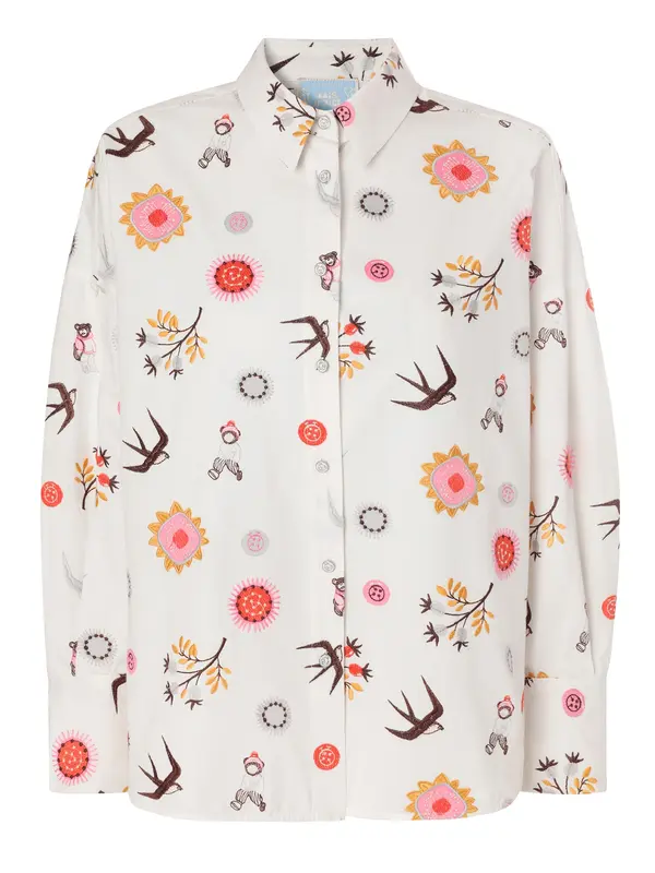 TATUUM TATUUM Bluza 'Nami'  kremna / temno rjava / oranžna / roza